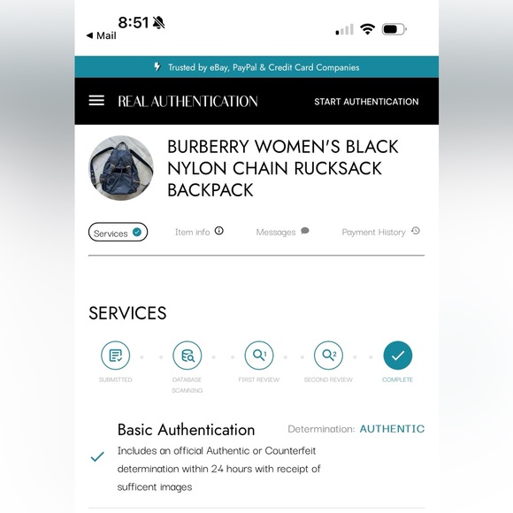 Burberry Women's Black Nylon Chain Rucksack Backpack (has been authenticated) - Picture 5 of 5